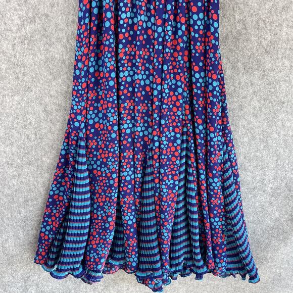 Vintage 80s Susan Freis Dress Womens Large Polka Dot Ruffle Smocked Pleated USA - Picture 3 of 16